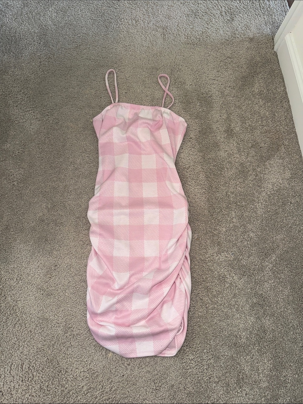 Olivia Rae Pink and White Gingham Mini Dress